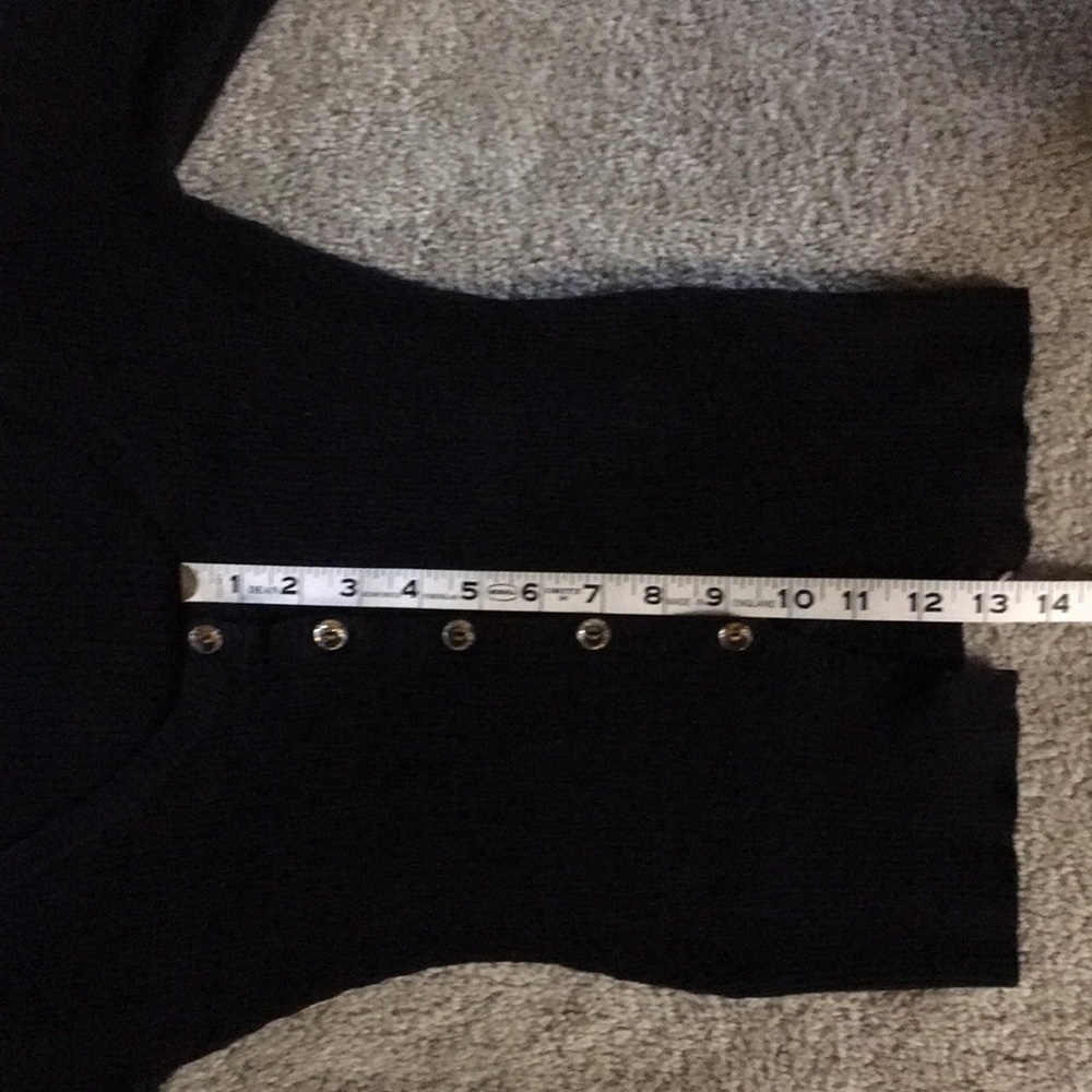 Guess Black Ribbed Button-Front Cardigan - Picture 5 of 6